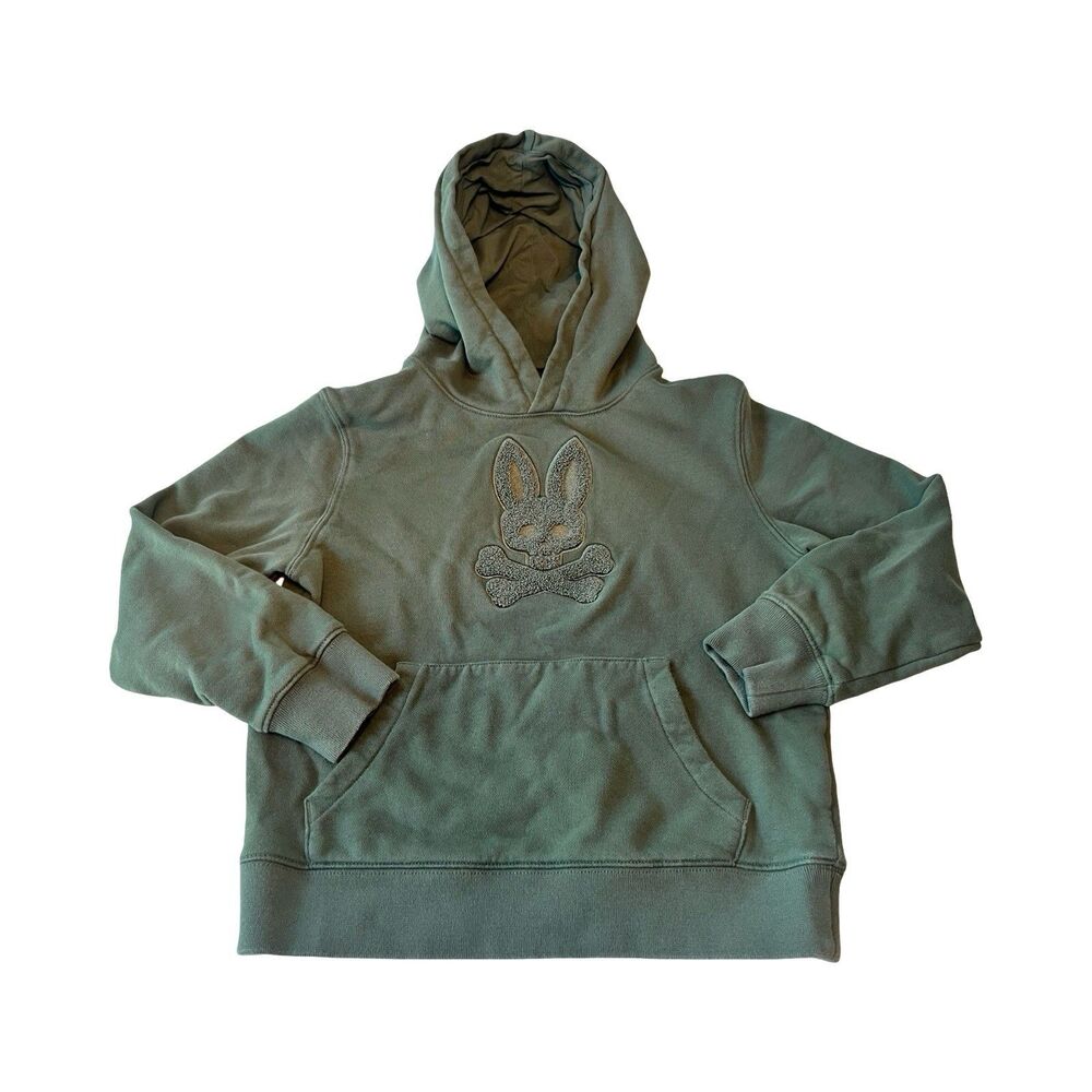 Psycho Bunny Kids Pacific Chenille‎ Hoodie Small 7/8 In Laurel Wreath $98